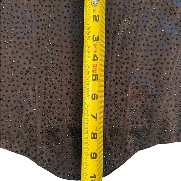 Y2K Windsor Women's Black Sequin Beaded Black Tank Top Camisole Corset Sz M - Picture 5 of 8